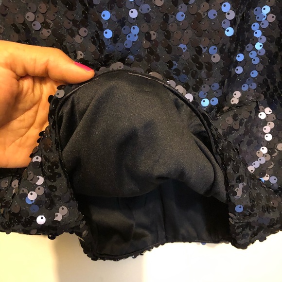 Sleeveless Navy Blue Sequin Mini dress - Picture 9 of 9